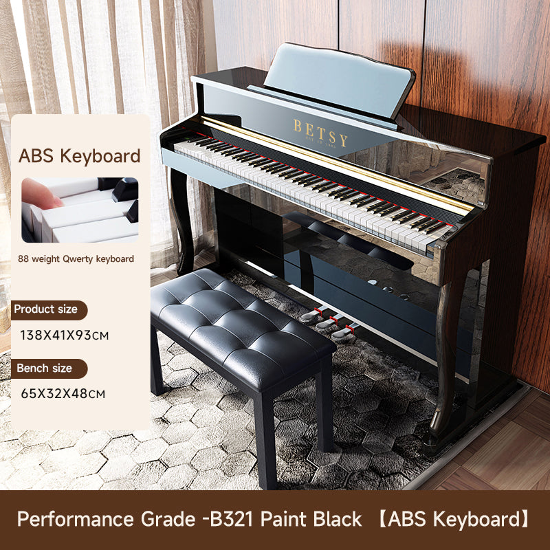 BETSY | Traditional Upright Piano Series: Model B321 (black and white)