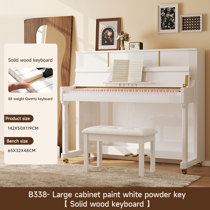 BETSY | Traditional Upright Piano Series: Model B338 (Black & White)