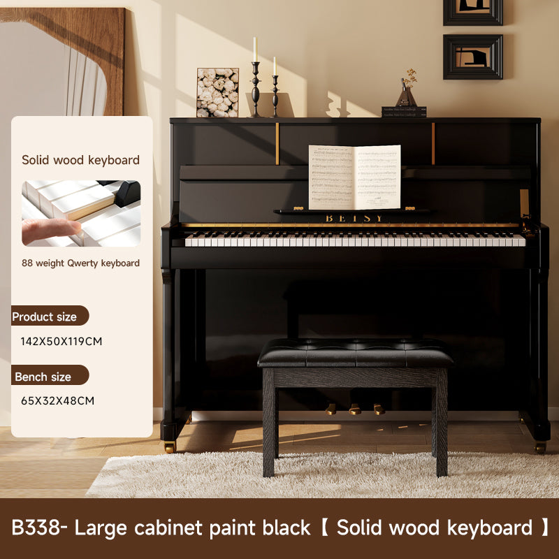 BETSY | Traditional Upright Piano Series: Model B338 (Black & White)