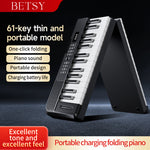 BETSY B151 folding electronic piano 61 keys beginners for students with adult professional multi-function portable electronic piano for home use