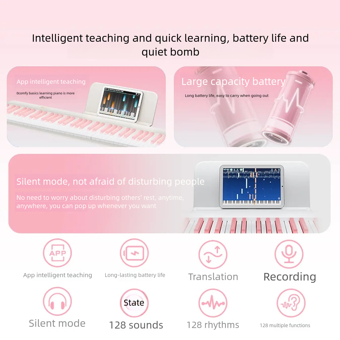 BETSY B100 Magnetic 88-Key Portable Digital Piano – Foldable Professional Electronic Piano for Home Use"