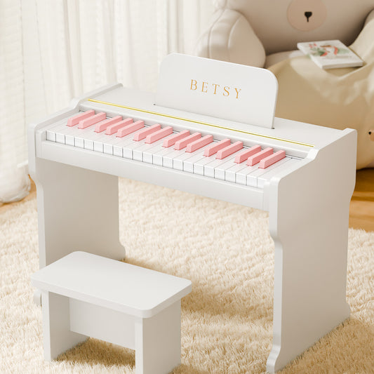 BETSY | Children's Piano Series：Model BTM-01 White pink key