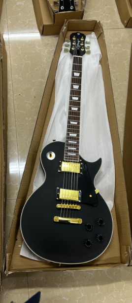 black LP guitar