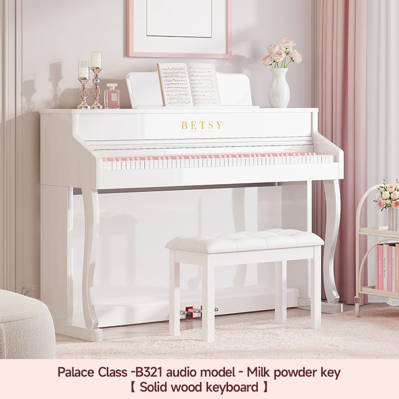 BETSY | Traditional Upright Piano Series: Model B321 (white pink)