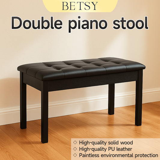 BETSY solid wood double piano stool universal high quality leather environmentally friendly thick electric piano stool guzheng stool storage piano chair adult home chair