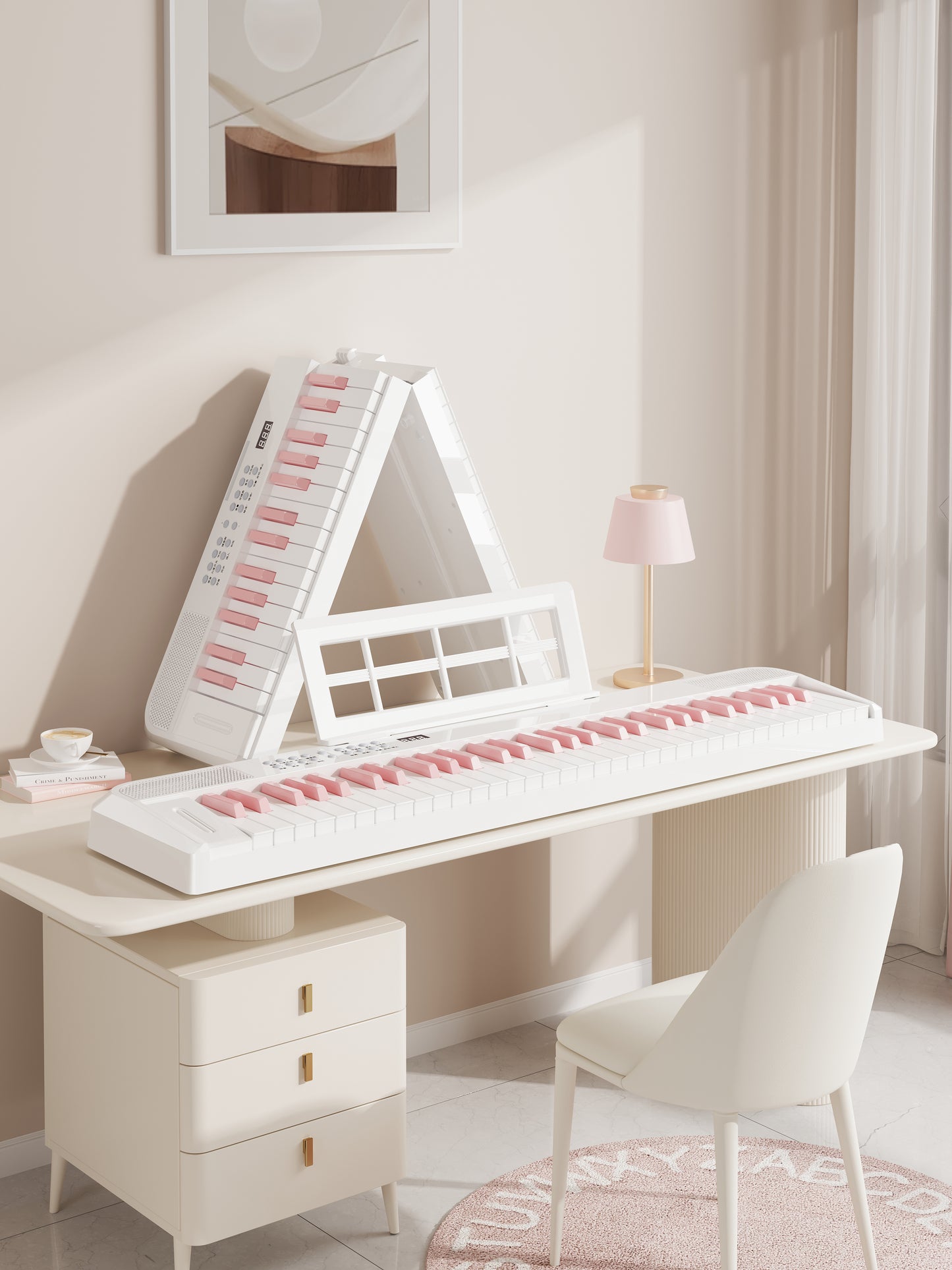 BETSY B151 folding electronic piano 61 keys beginners for students with adult professional multi-function portable electronic piano for home use
