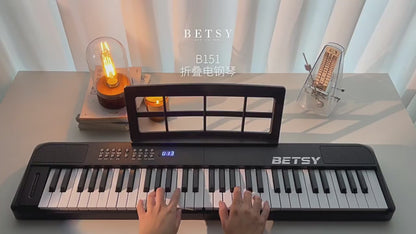 BETSY B151 folding electronic piano 61 keys beginners for students with adult professional multi-function portable electronic piano for home use